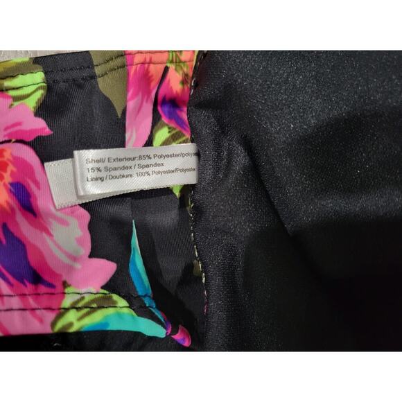 Ardene Basic Collection women's black floral side-tie swim bikini bottom  - xs - Picture 6 of 8